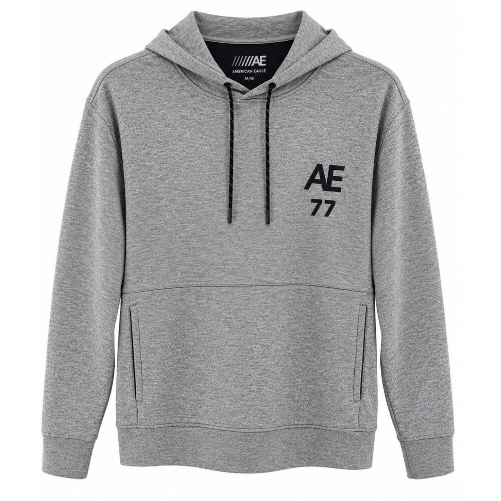 Men’s American Eagle AE 77 Pullover Hoodie Gray Medium Athleisure Sweatshirt